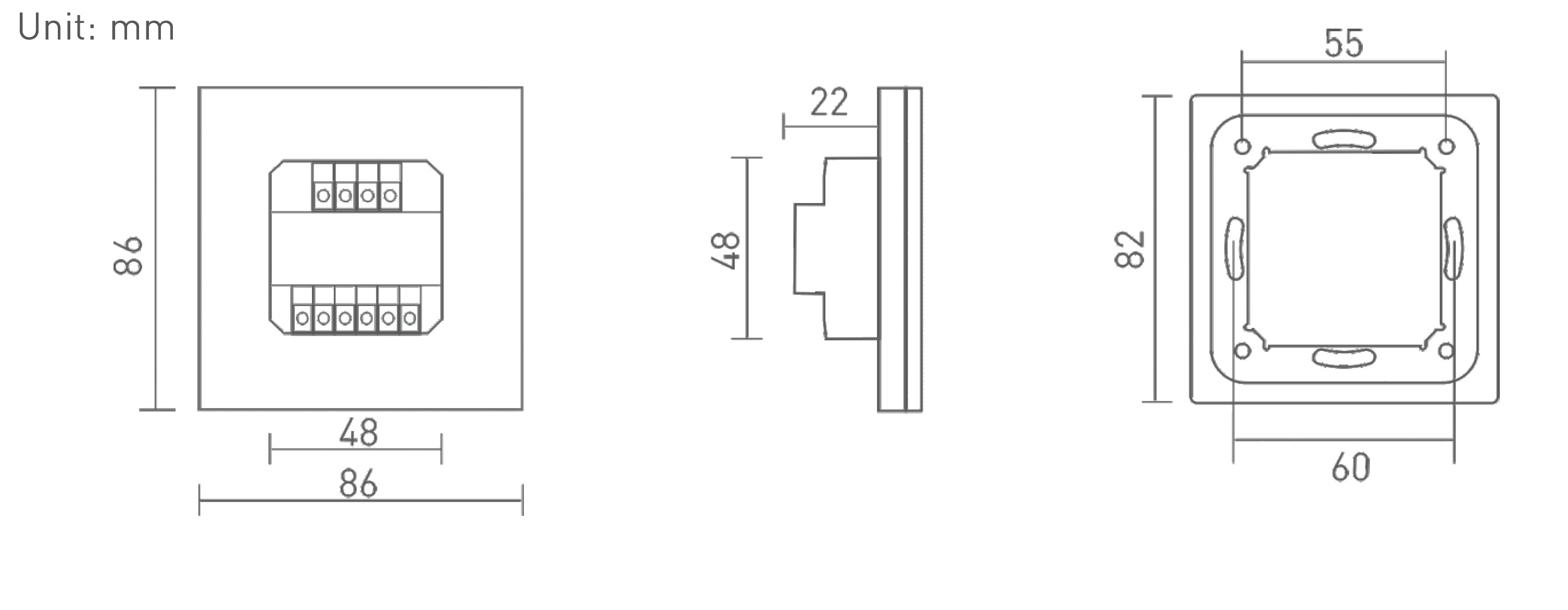 RF2.4GHz RGBW Touch Panel, PWM Power O/P, RGBW Dim, 12/24Vdc, 288W 12A, Single/Multi Zone Support. E4  LTECH Touch Panel